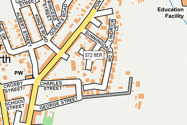 S72 8ER map - OS OpenMap – Local (Ordnance Survey)