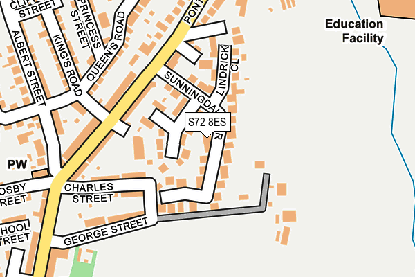 S72 8ES map - OS OpenMap – Local (Ordnance Survey)