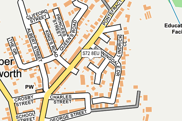 S72 8EU map - OS OpenMap – Local (Ordnance Survey)