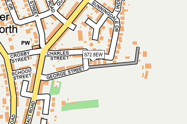 S72 8EW map - OS OpenMap – Local (Ordnance Survey)