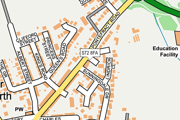 S72 8FA map - OS OpenMap – Local (Ordnance Survey)