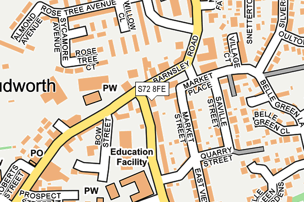 S72 8FE map - OS OpenMap – Local (Ordnance Survey)