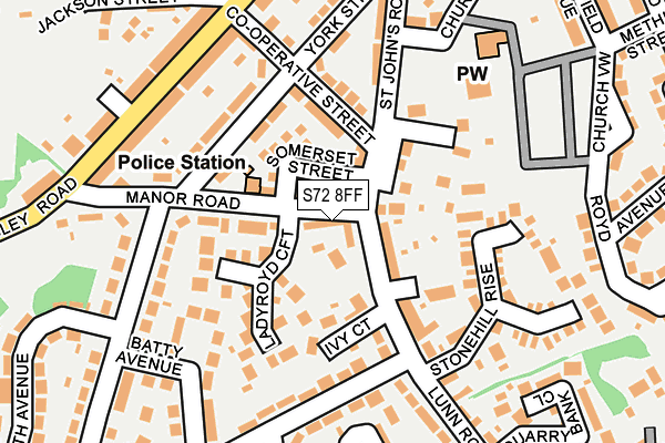 S72 8FF map - OS OpenMap – Local (Ordnance Survey)