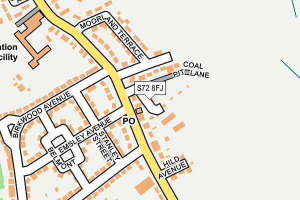 S72 8FJ map - OS OpenMap – Local (Ordnance Survey)