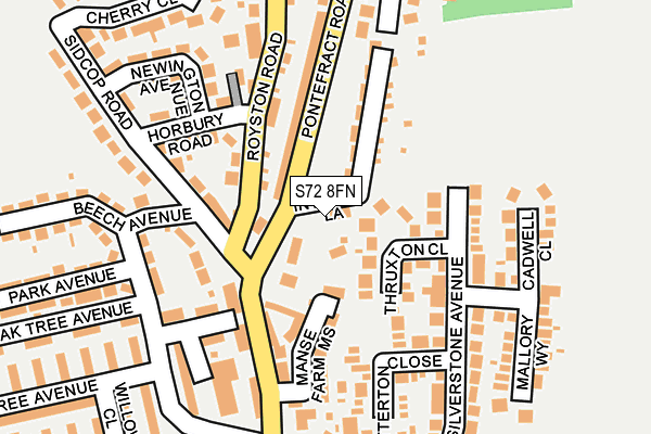 S72 8FN map - OS OpenMap – Local (Ordnance Survey)