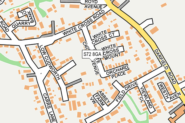 S72 8GA map - OS OpenMap – Local (Ordnance Survey)