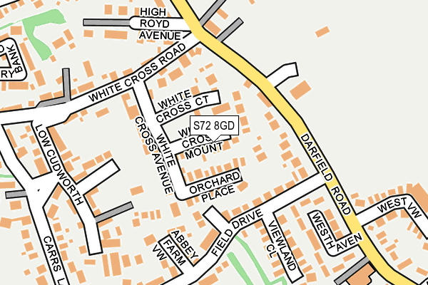 S72 8GD map - OS OpenMap – Local (Ordnance Survey)