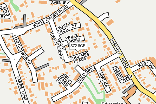 S72 8GE map - OS OpenMap – Local (Ordnance Survey)