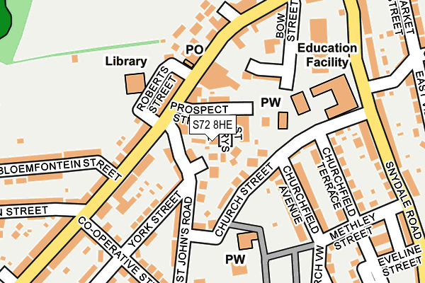 S72 8HE map - OS OpenMap – Local (Ordnance Survey)