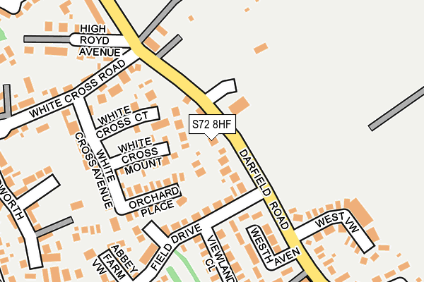 S72 8HF map - OS OpenMap – Local (Ordnance Survey)
