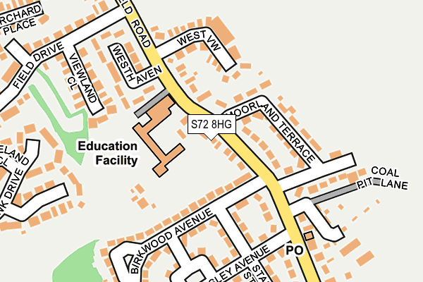 S72 8HG map - OS OpenMap – Local (Ordnance Survey)