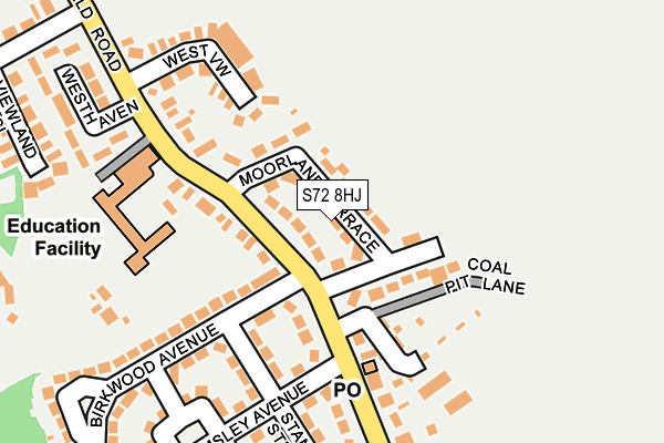 S72 8HJ map - OS OpenMap – Local (Ordnance Survey)