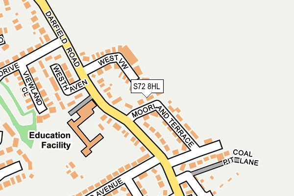 S72 8HL map - OS OpenMap – Local (Ordnance Survey)