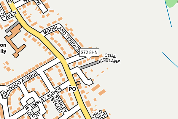 S72 8HN map - OS OpenMap – Local (Ordnance Survey)
