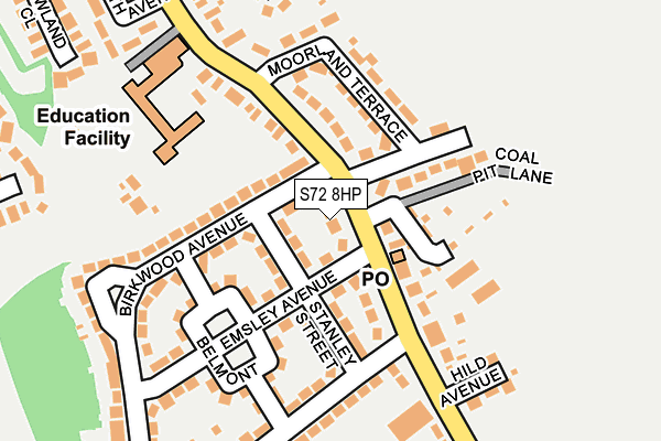 S72 8HP map - OS OpenMap – Local (Ordnance Survey)