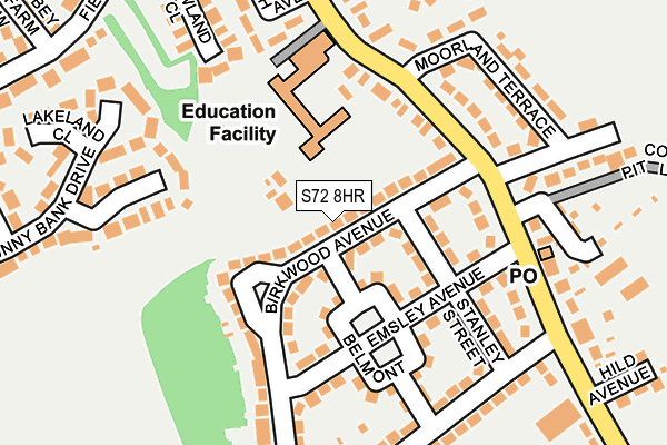 S72 8HR map - OS OpenMap – Local (Ordnance Survey)