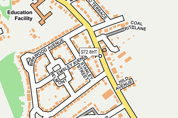 S72 8HT map - OS OpenMap – Local (Ordnance Survey)