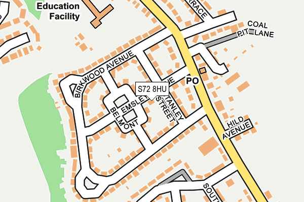 S72 8HU map - OS OpenMap – Local (Ordnance Survey)