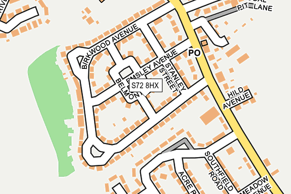 S72 8HX map - OS OpenMap – Local (Ordnance Survey)