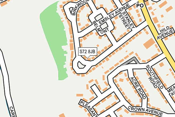 S72 8JB map - OS OpenMap – Local (Ordnance Survey)