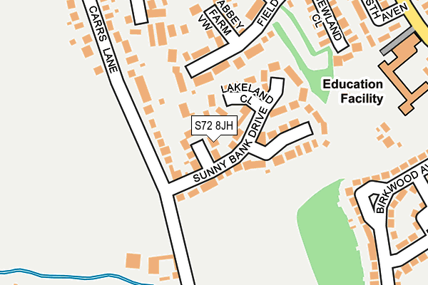S72 8JH map - OS OpenMap – Local (Ordnance Survey)