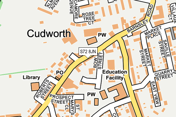 S72 8JN map - OS OpenMap – Local (Ordnance Survey)