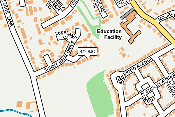 S72 8JQ map - OS OpenMap – Local (Ordnance Survey)