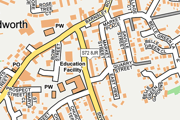 S72 8JR map - OS OpenMap – Local (Ordnance Survey)