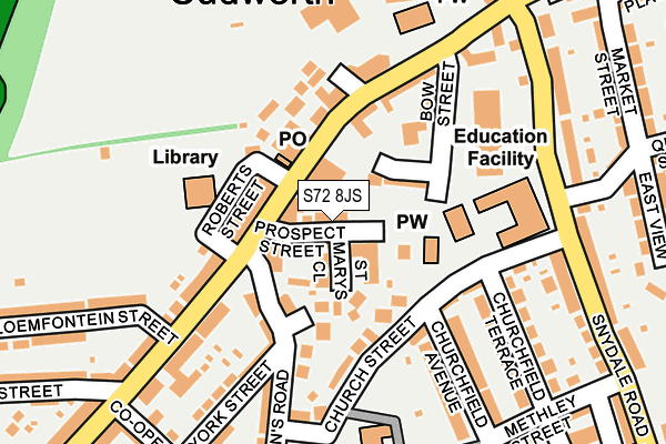 S72 8JS map - OS OpenMap – Local (Ordnance Survey)