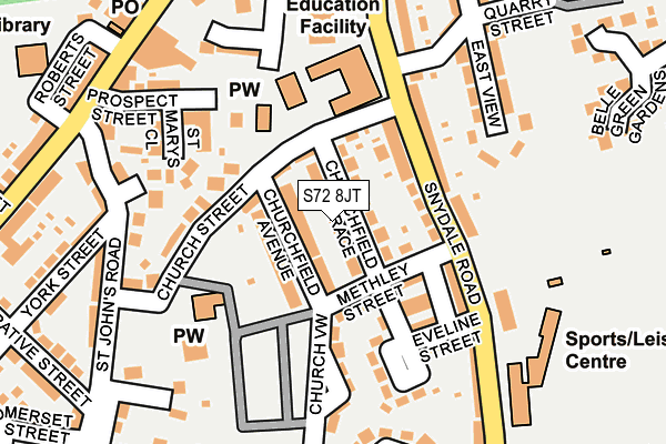 S72 8JT map - OS OpenMap – Local (Ordnance Survey)