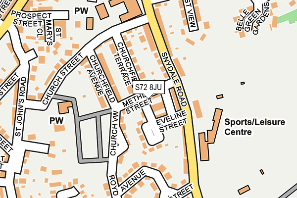 S72 8JU map - OS OpenMap – Local (Ordnance Survey)