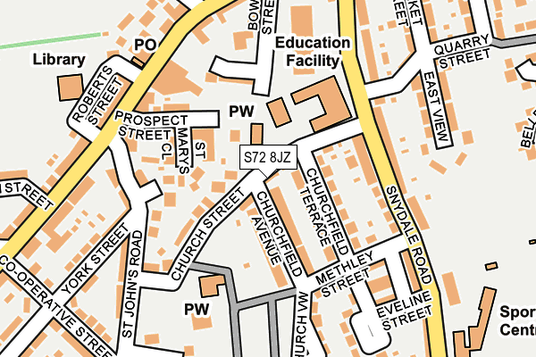 S72 8JZ map - OS OpenMap – Local (Ordnance Survey)