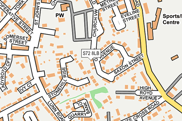 S72 8LB map - OS OpenMap – Local (Ordnance Survey)