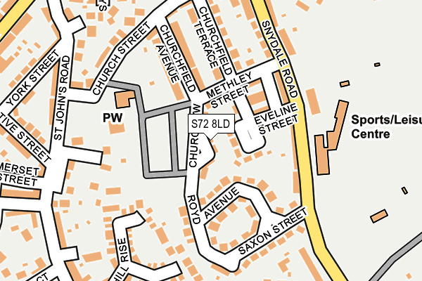 S72 8LD map - OS OpenMap – Local (Ordnance Survey)