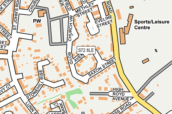 S72 8LE map - OS OpenMap – Local (Ordnance Survey)