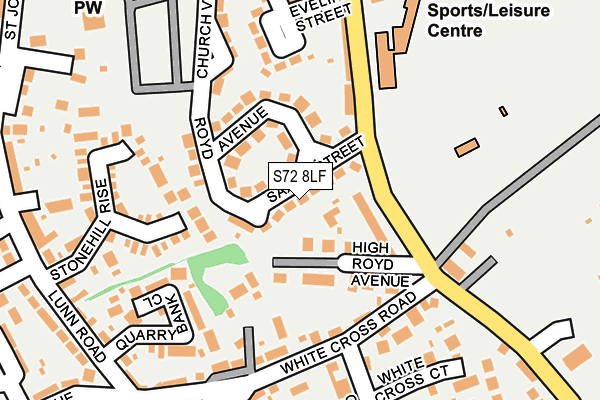 S72 8LF map - OS OpenMap – Local (Ordnance Survey)