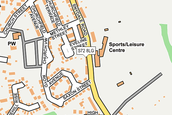 S72 8LG map - OS OpenMap – Local (Ordnance Survey)