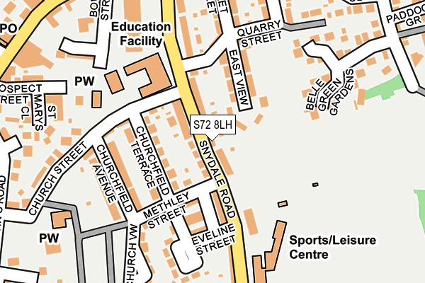 S72 8LH map - OS OpenMap – Local (Ordnance Survey)