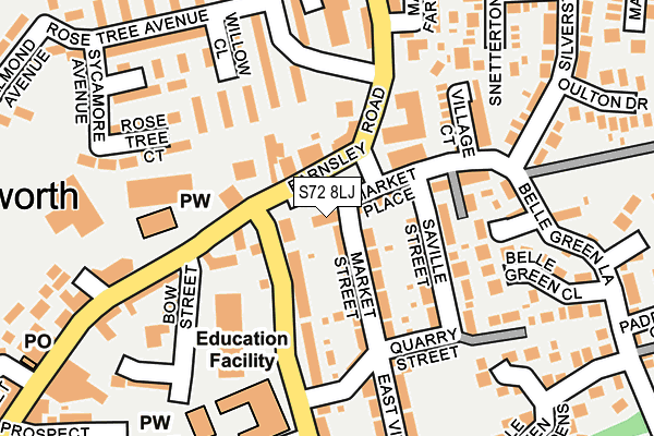 S72 8LJ map - OS OpenMap – Local (Ordnance Survey)