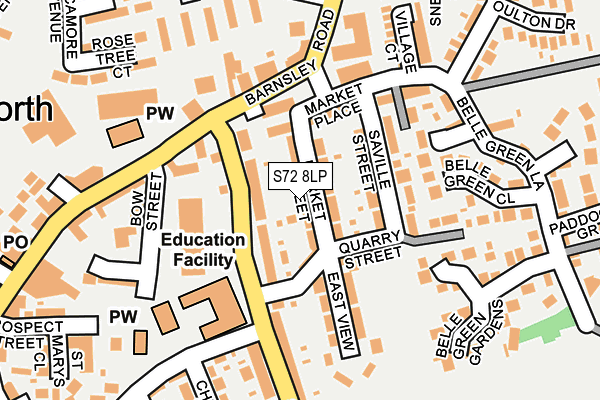 S72 8LP map - OS OpenMap – Local (Ordnance Survey)