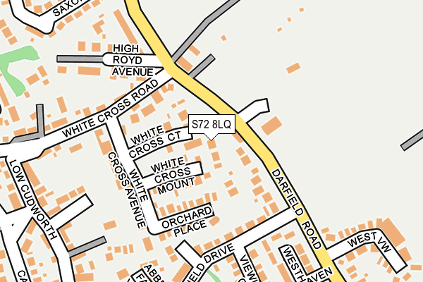 S72 8LQ map - OS OpenMap – Local (Ordnance Survey)