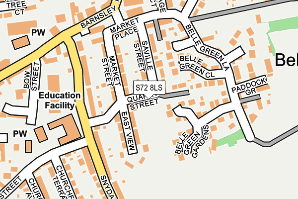 S72 8LS map - OS OpenMap – Local (Ordnance Survey)