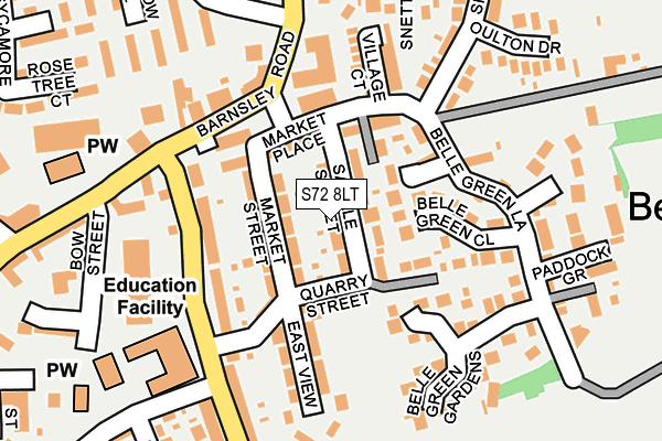 S72 8LT map - OS OpenMap – Local (Ordnance Survey)