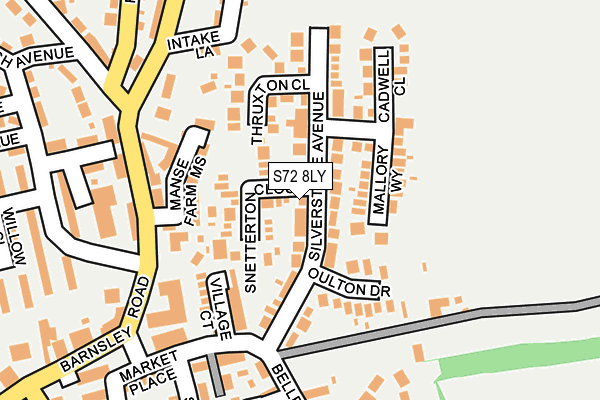 S72 8LY map - OS OpenMap – Local (Ordnance Survey)