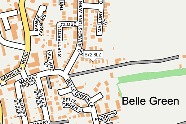 S72 8LZ map - OS OpenMap – Local (Ordnance Survey)