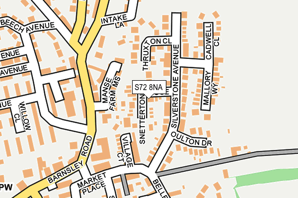 S72 8NA map - OS OpenMap – Local (Ordnance Survey)