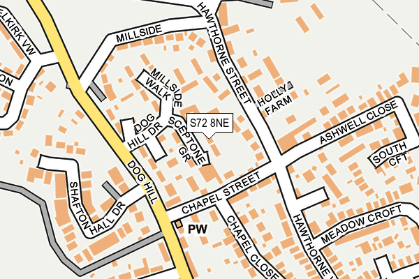 S72 8NE map - OS OpenMap – Local (Ordnance Survey)