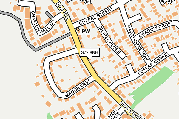 S72 8NH map - OS OpenMap – Local (Ordnance Survey)