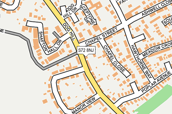 S72 8NJ map - OS OpenMap – Local (Ordnance Survey)