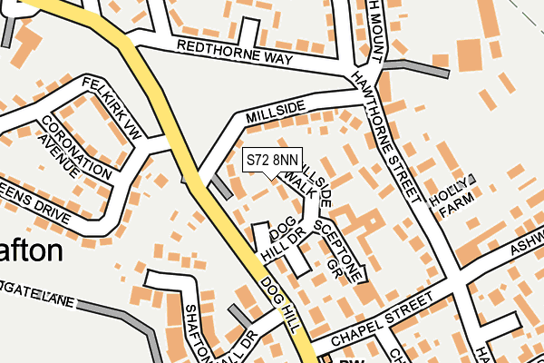 S72 8NN map - OS OpenMap – Local (Ordnance Survey)